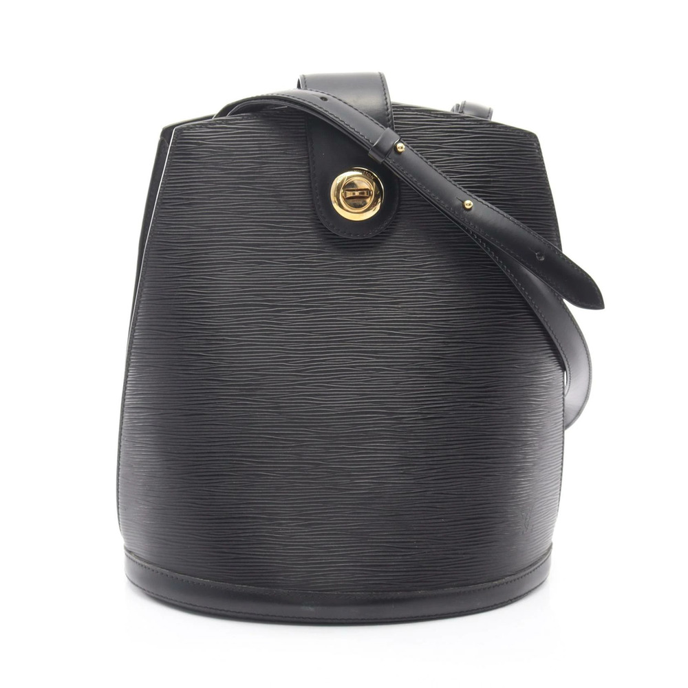 Louis Vuitton Cluny Leather Epi Shoulder Bag Black